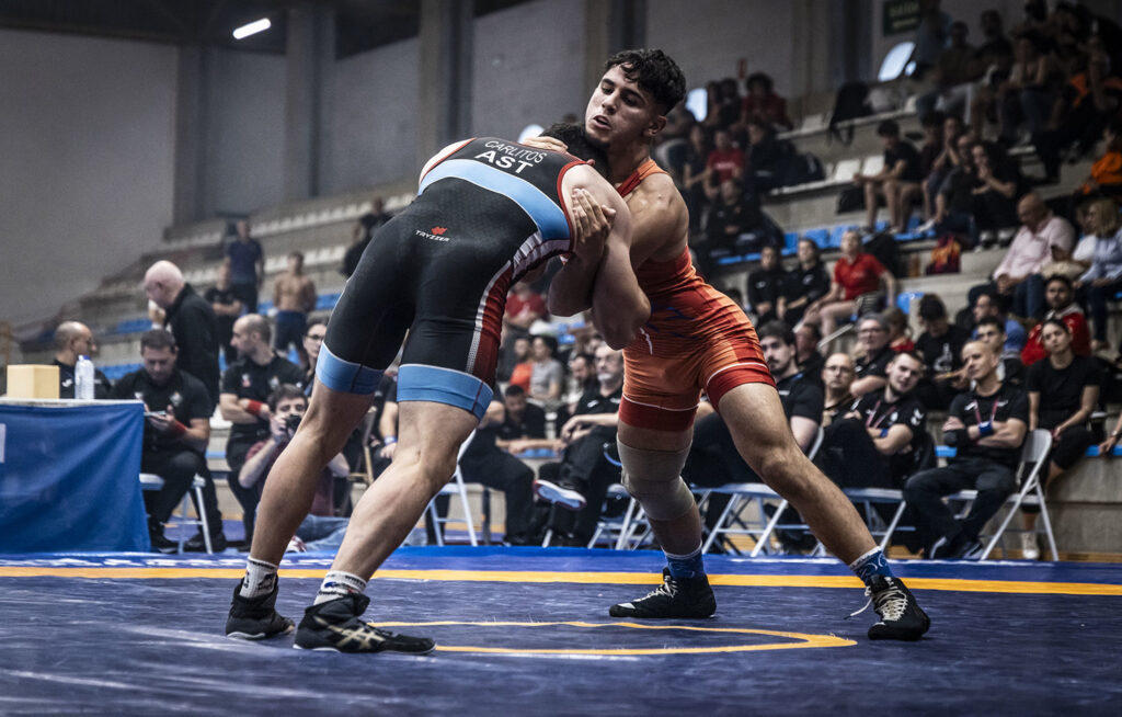 Felipe Ferrusola, de rojo, durante el pasado Campeonato de España Senior